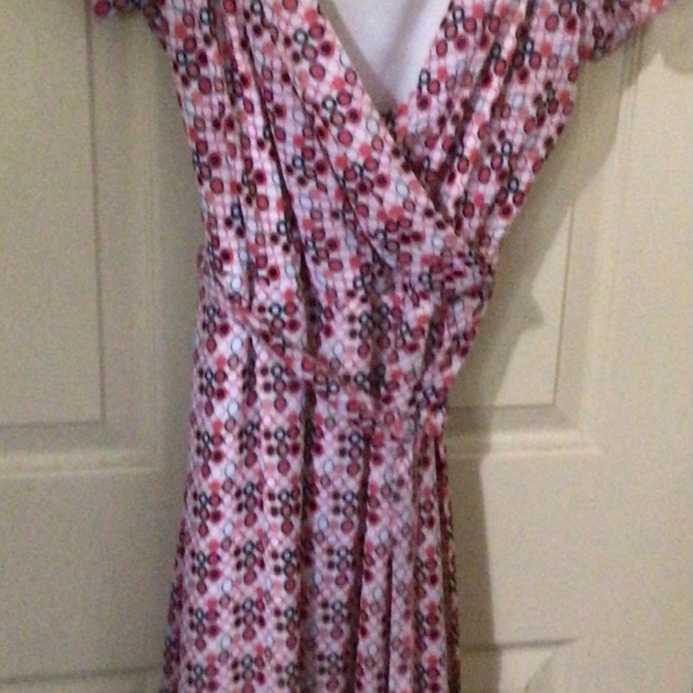 pink and red midi dress
